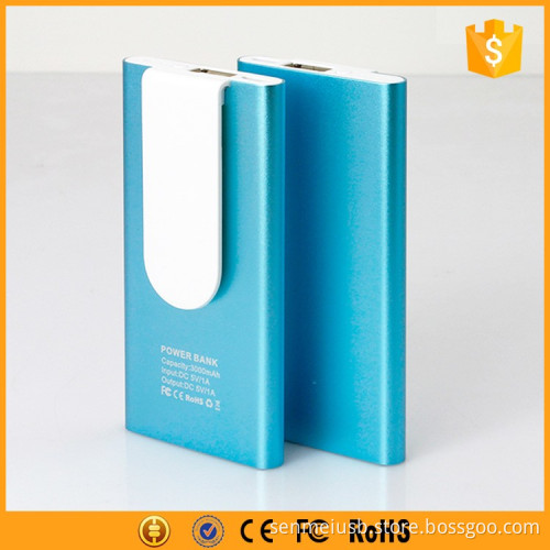 with portable hook aluminum 3000mah portable power bank